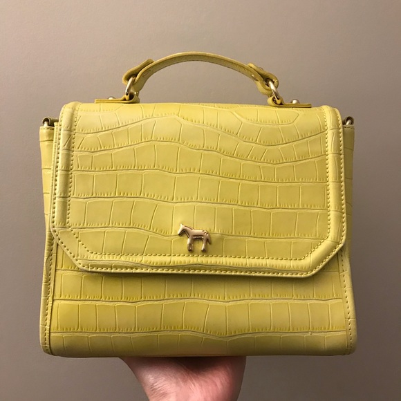 Lapalette Yellow Leather Crossbody Bag - Picture 2 of 7